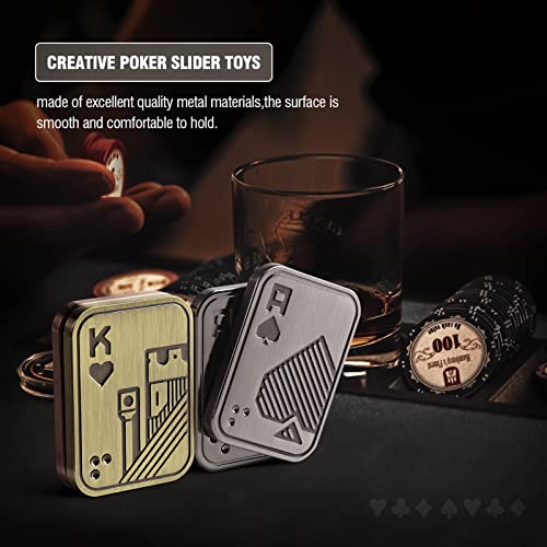 ITOKEY Metal Fidget Slider Poker Push Card - EDC Magnetic Toy for Adults and Teens