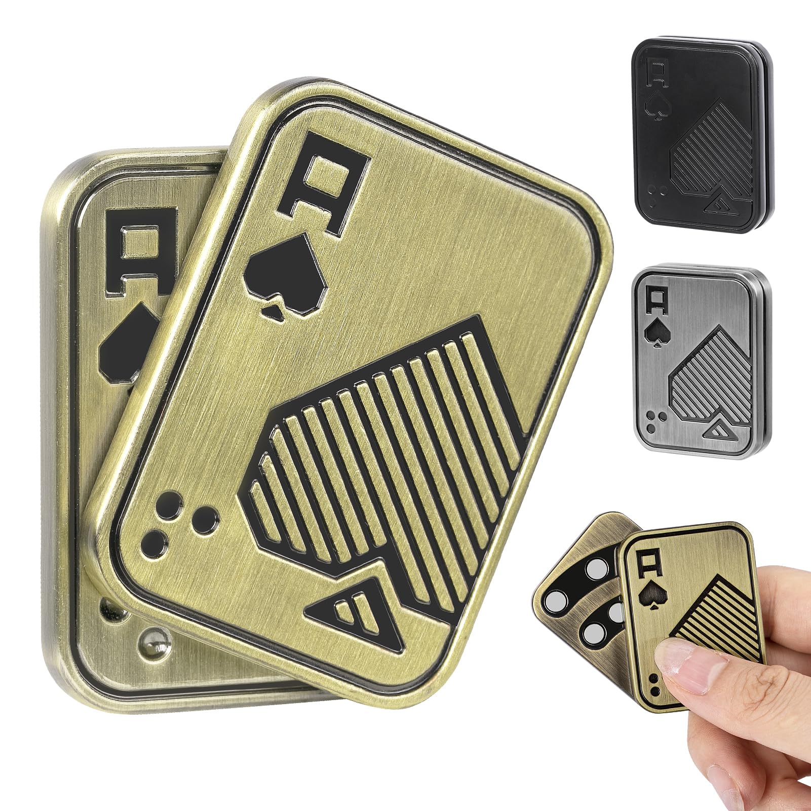 ITOKEY Metal Magnetic Fidget Slider – EDC Poker Card Desk Toy for Stress Relief, Click Sound, Gifts for Adults with ADHD
