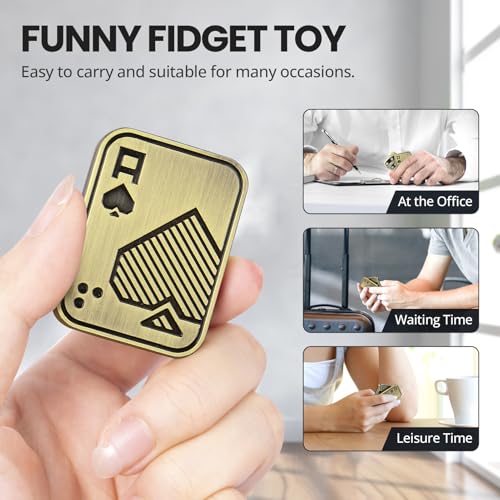 ITOKEY Metal Magnetic Fidget Slider – EDC Poker Card Desk Toy for Stress Relief, Click Sound, Gifts for Adults with ADHD