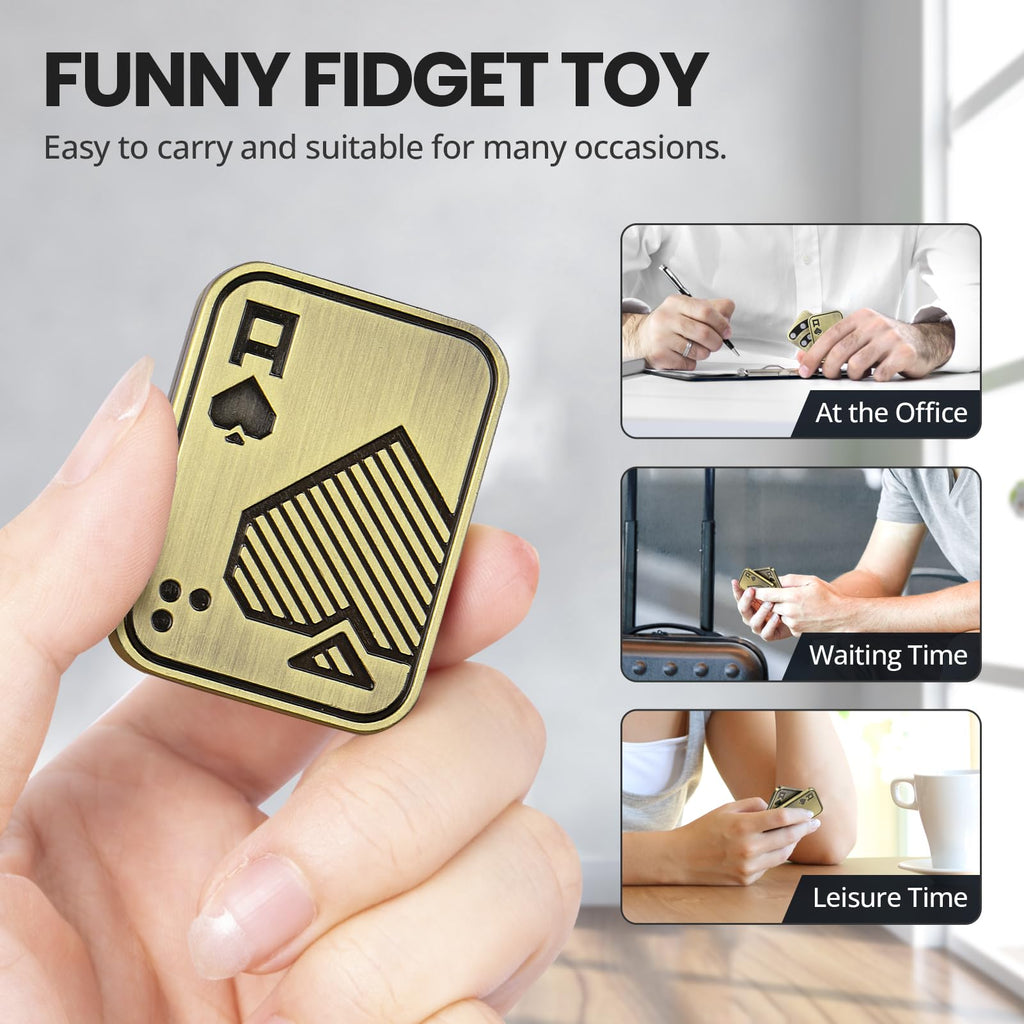 ITOKEY Metal Magnetic Fidget Slider – EDC Poker Card Desk Toy for Stress Relief, Click Sound, Gifts for Adults with ADHD