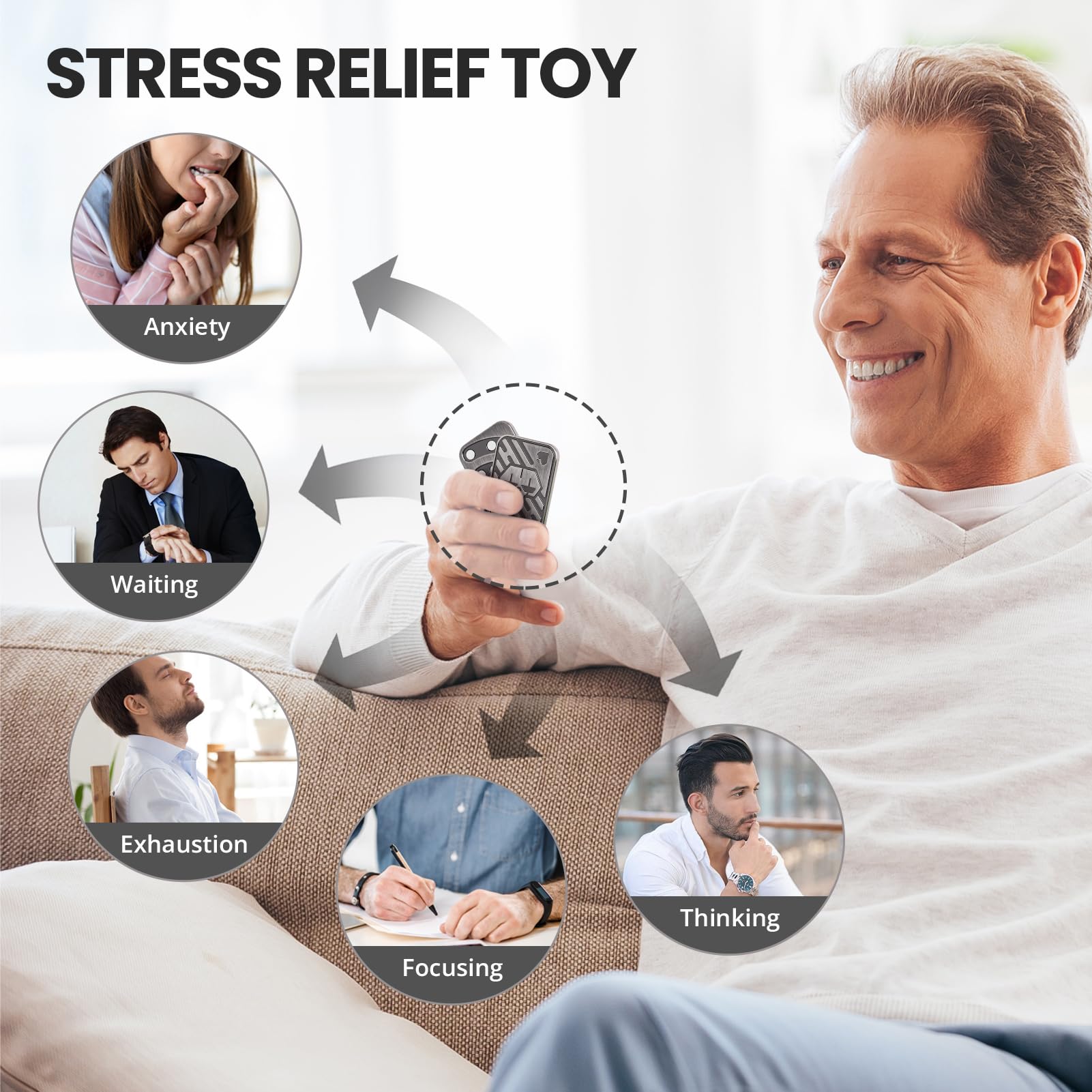 ITOKEY Poker Fidget Slider – Metal Magnetic Stress Relief Toy for Adults, Office Desk Gadget