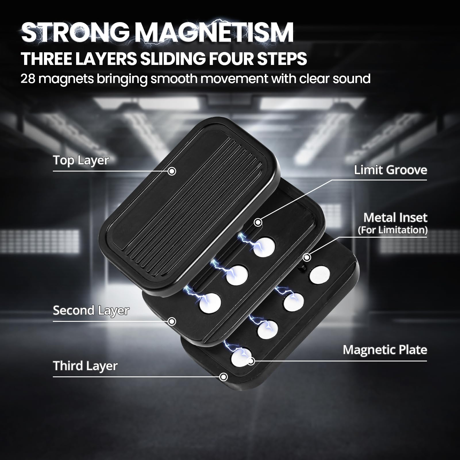 ITOKEY Stainless Steel Magnetic Fidget Slider - Stress Relief EDC Toy for Adults - Portable Desk Fidget for Anxiety and ADHD