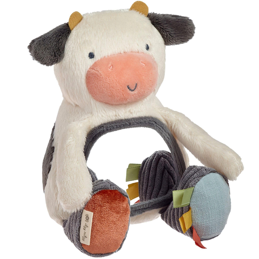 Itzy Ritzy Cow Tummy Time Mirror with Crinkle & Jingle Sounds for Sensory Play