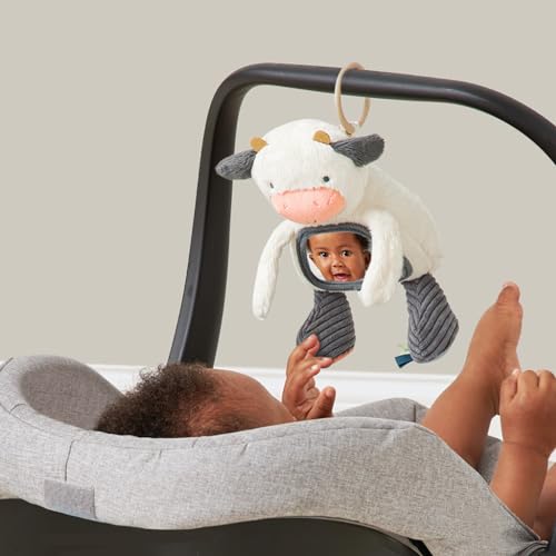 Itzy Ritzy Cow Tummy Time Mirror with Crinkle & Jingle Sounds for Sensory Play