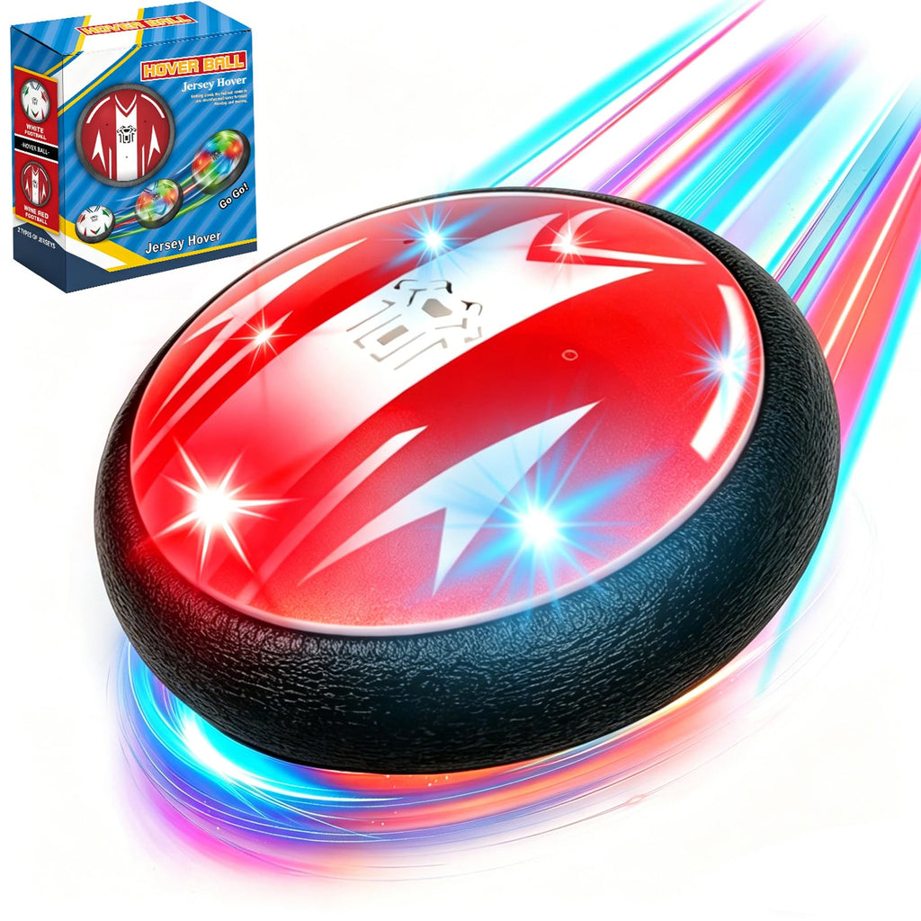 iuuoi Light-Up Hover Soccer Ball – Indoor Floating Football with LED Lights and Foam Bumper for Kids Ages 3-12, Fun Birthday Gift
