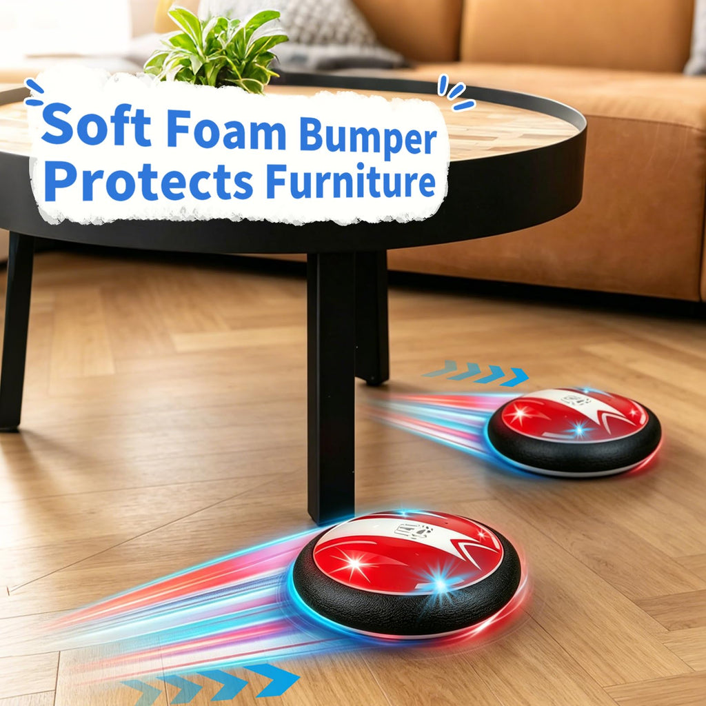 iuuoi Light-Up Hover Soccer Ball – Indoor Floating Football with LED Lights and Foam Bumper for Kids Ages 3-12, Fun Birthday Gift