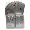 Ivymei 2 Pack Silver Foil Dragon Playing Cards – Waterproof PVC Poker Deck with High Flexibility