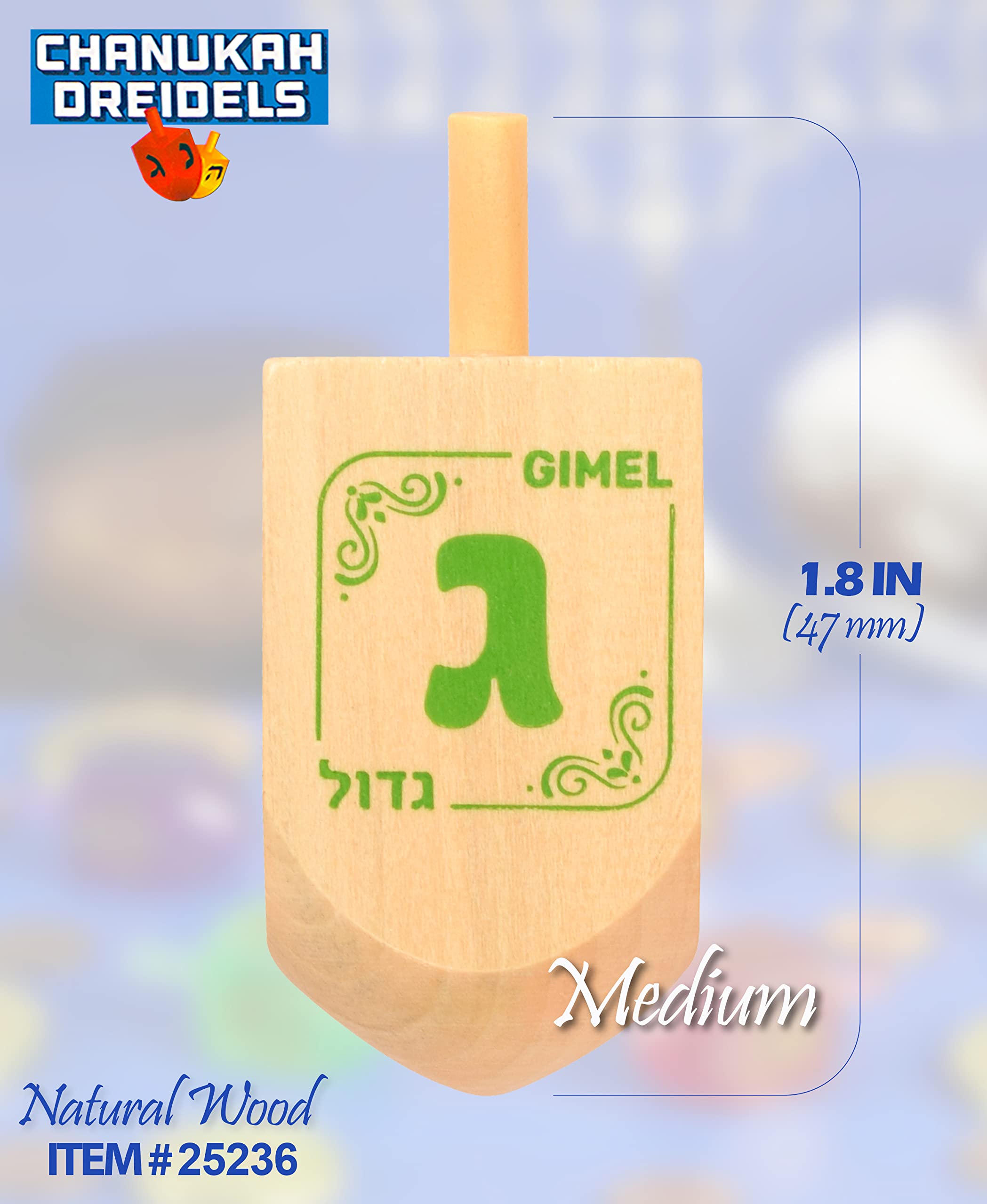Izzy 'n' Dizzy Bulk Wood Dreidels – Pack of 30 for Chanukah Games, Party Favors, and Gift Bags