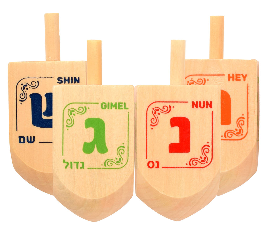Izzy 'n' Dizzy Bulk Wood Dreidels – Pack of 30 for Chanukah Games, Party Favors, and Gift Bags