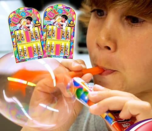 JA-RU B'loonies Plastic Balloon Variety 8 – 2 Packs with 16 Tubes, Straws & Sticker