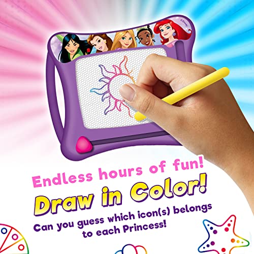 JA-RU Disney Princess Magic Draw Magnetic Drawing Pad – Mess-Free Doodle Board for Kids, Travel Toy with Stylus