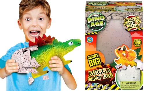 JA-RU Giant Dinosaur Egg Growing Toy - Magic Hatching Dino Surprise for Kids - 1 Egg Assorted
