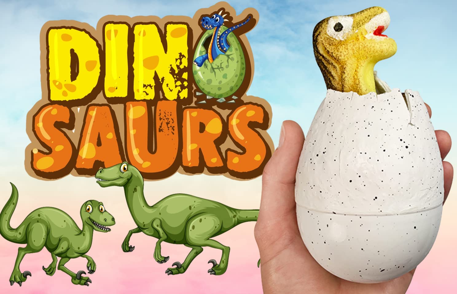 JA-RU Giant Dinosaur Egg Growing Toy - Magic Hatching Dino Surprise for Kids - 1 Egg Assorted