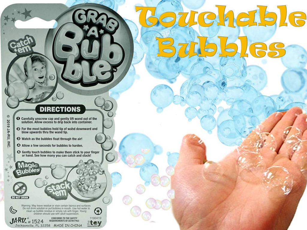 JA-RU Grab a Bubble Mini Bubble Wands 6-Pack - Touchable Bubbles Party Favors