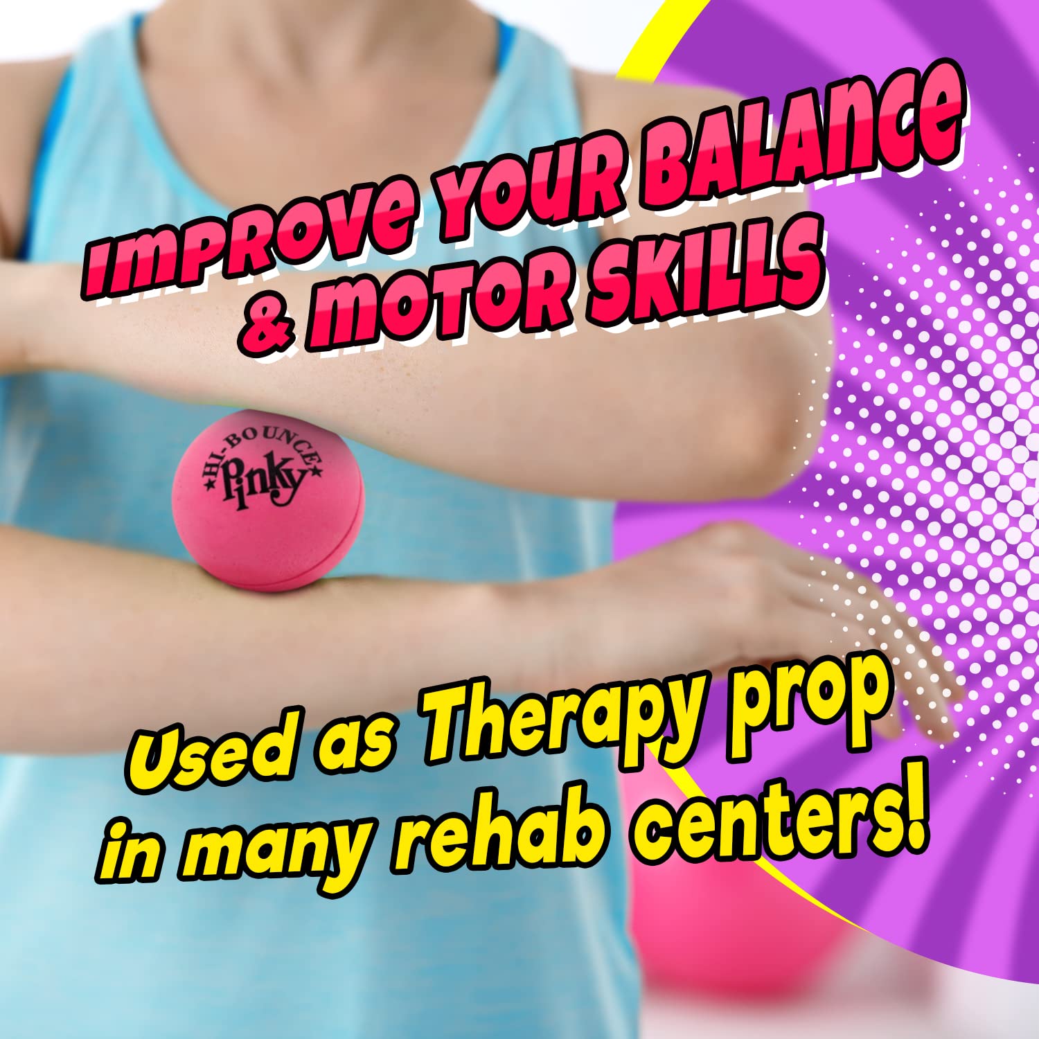JA-RU Hi-Bounce Pinky Balls (3-Pack) – Super Bouncy Rubber Balls for Kids, Stress Relief, and Party Favors