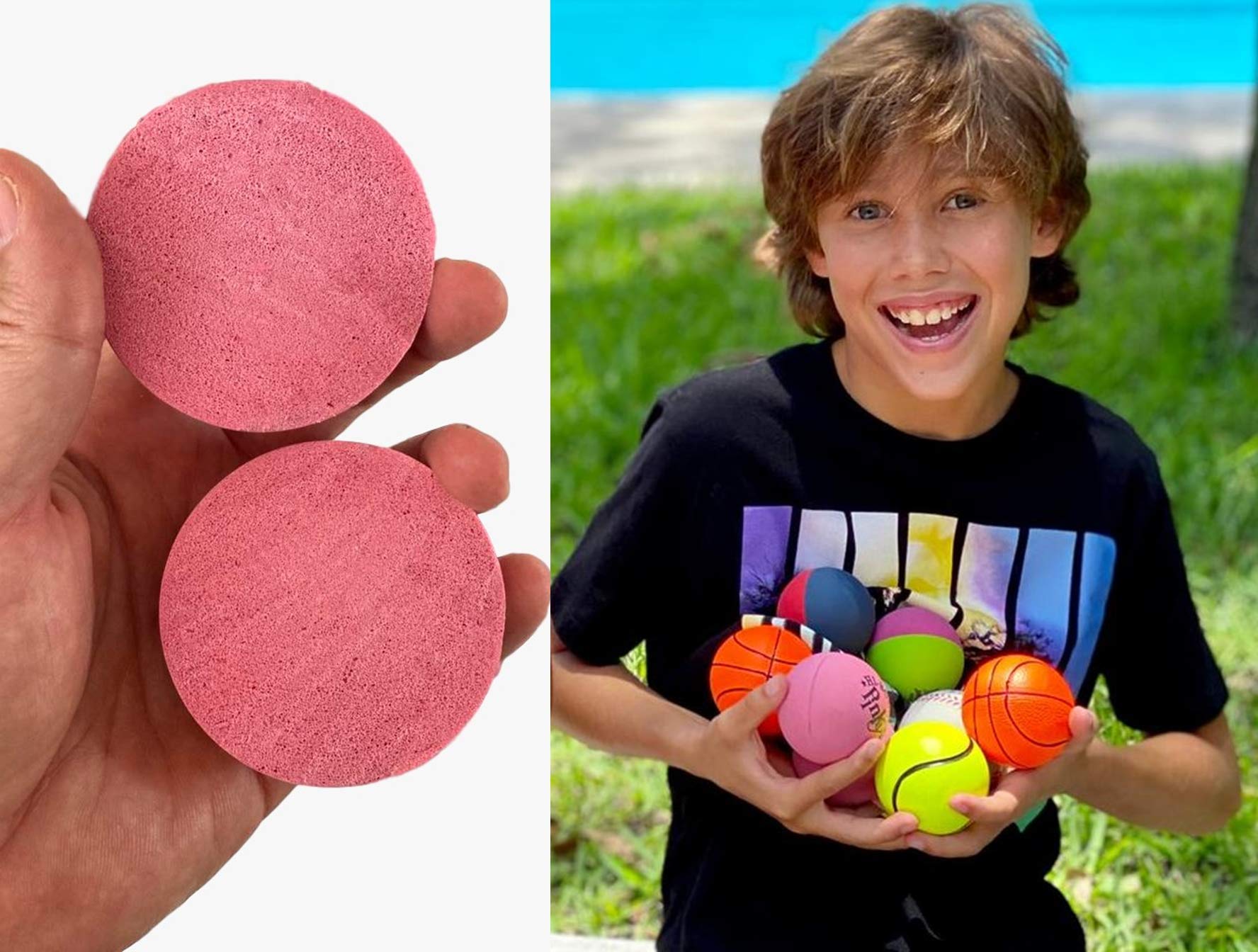JA-RU Hi-Bounce Pinky Balls (3-Pack) – Super Bouncy Rubber Balls for Kids, Stress Relief, and Party Favors