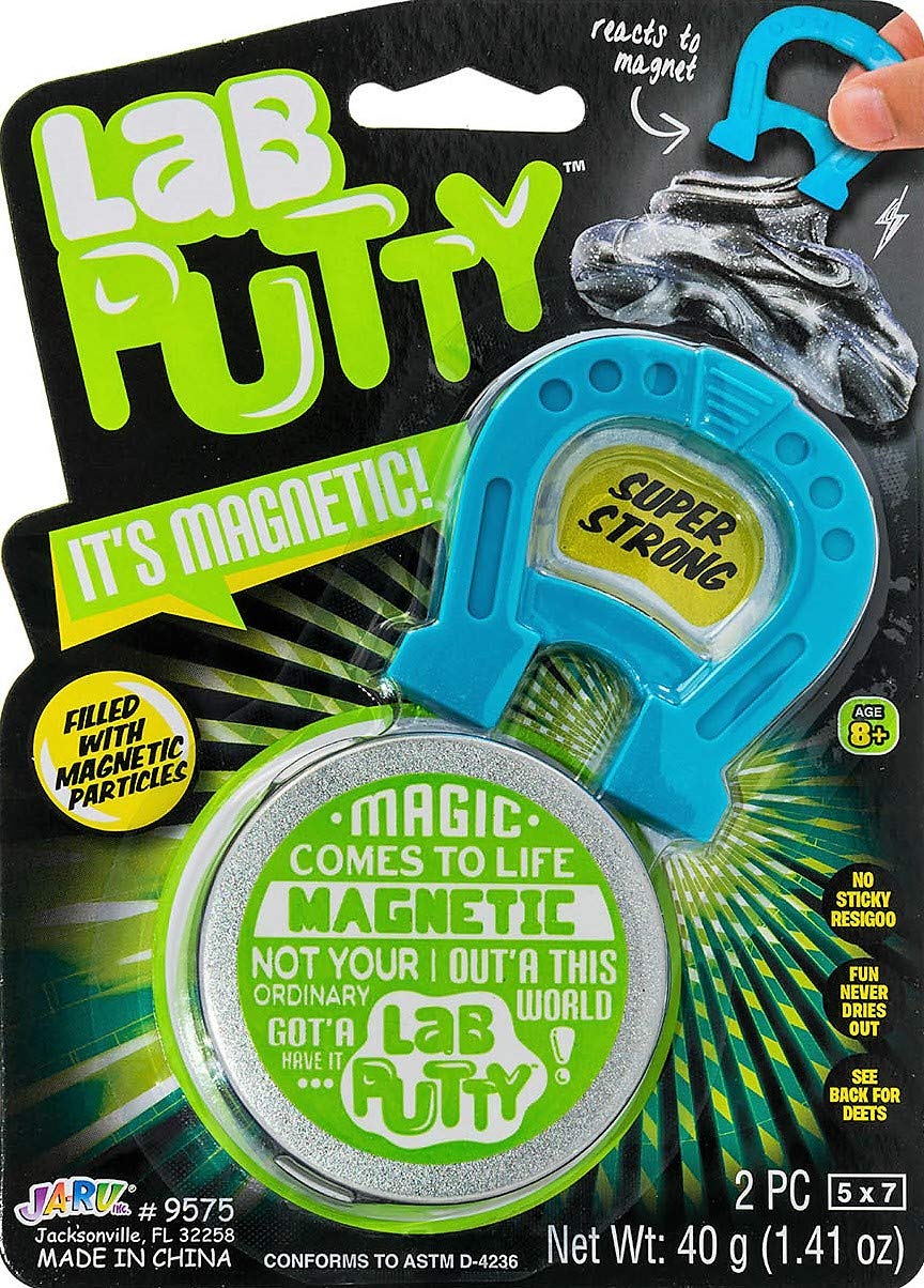JA-RU Lab Putty Magnetic Slime - Non-Sticky Putty with Magnet and Tin, Sensory Fidget Toy for Kids Ages 8+