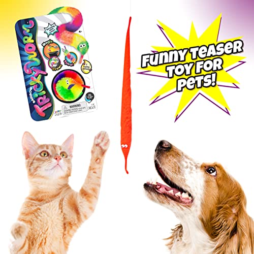 JA-RU Magic Fuzzy Worms on Strings – 4 Pack Fidget Toy for Sensory Play, Party Favors, and Pranks