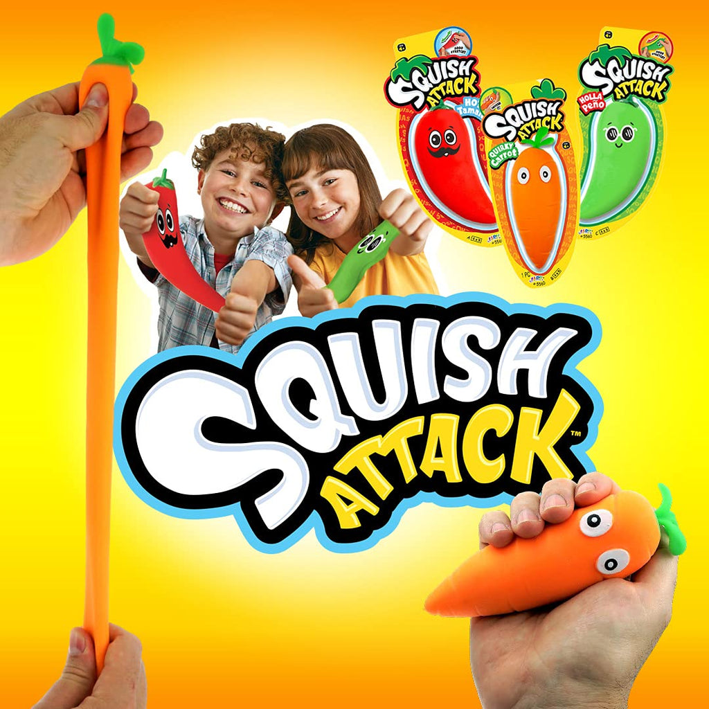 JA-RU Stretchy Peppers 2-Pack: Squishy Sensory Fidget Toys for Stress Relief, Autism, and Party Favors