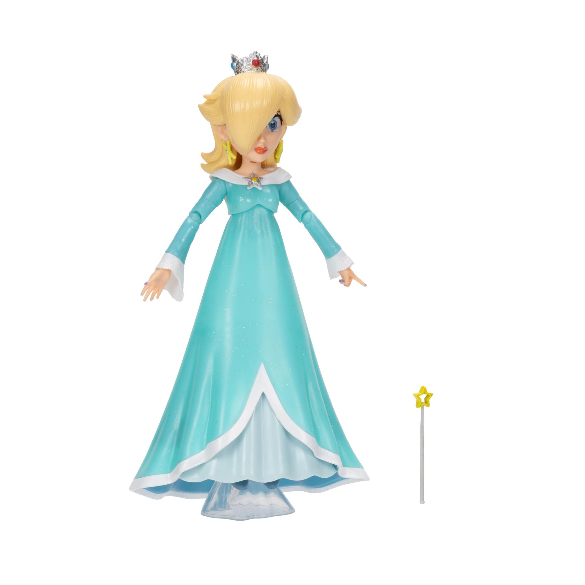 JAKKS Pacific Super Mario Galaxy 5-inch Mario Action Figure with Glow-in-the-Dark Luma Star – 22 Points of Articulation