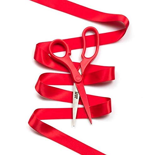 JAM Paper 8-Inch Red Scissors - Multi-Purpose Precision with Ergonomic Handle