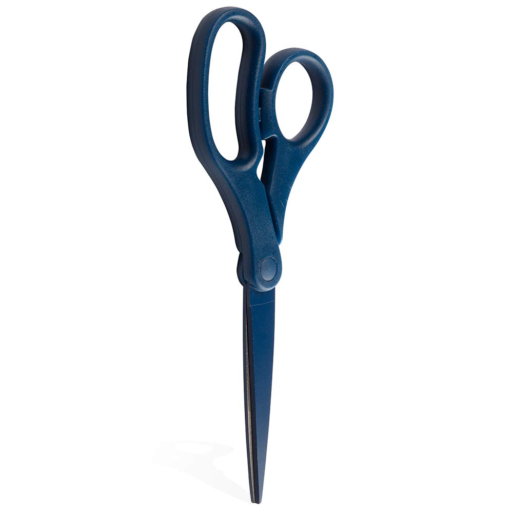 JAM Paper Navy Blue 8-Inch Precision Scissors with Ergonomic Grip