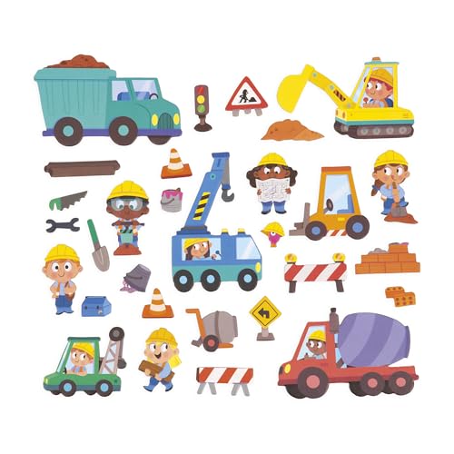 Janod Magneti'stories Construction Site Magnetic Toy Set with 30 Magnets, Ages 3-8