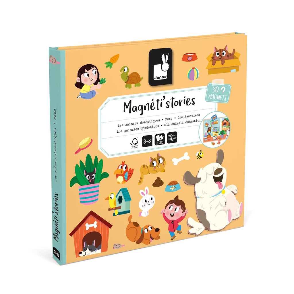 Janod Magnéti'stories Domestic Animals Magnetic Book – 30 Magnets for Kids Ages 3-8