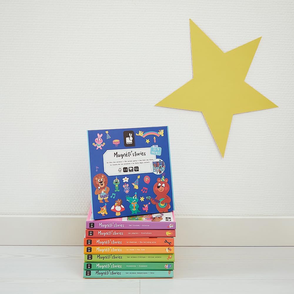 Janod Magneti'stories Firefighters Magnetic Storytelling Set – 30 Magnets & Fold-Out Scene