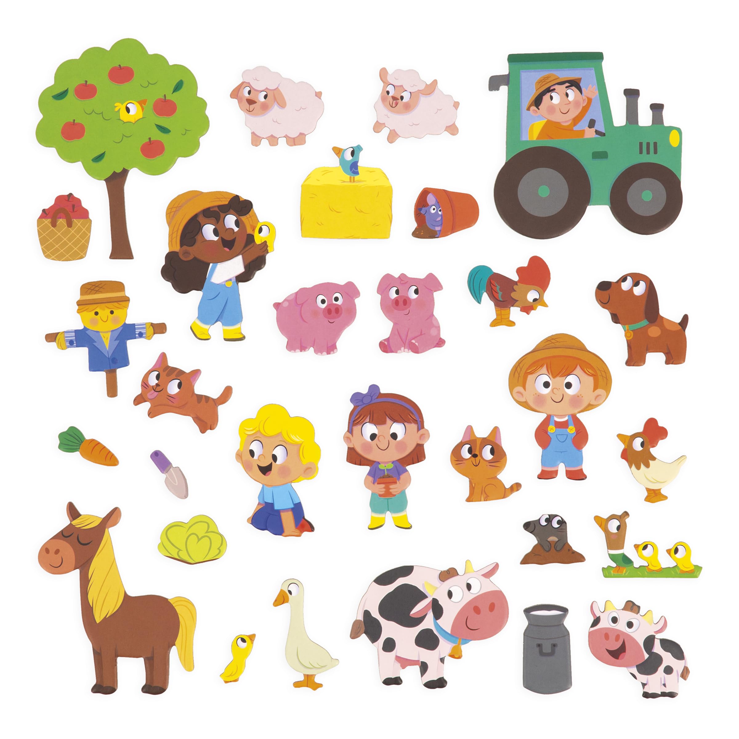 Janod Magneti'stories The Farm - Magnetic Book with 30 Magnets for Kids Ages 3-8
