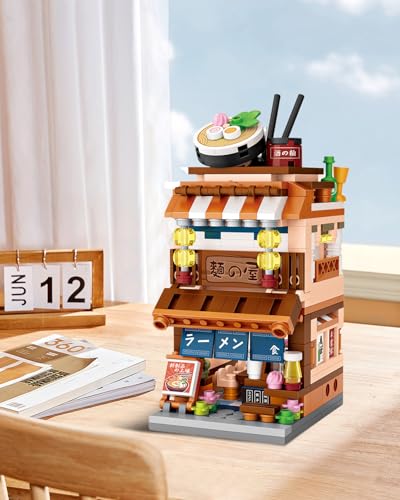 Japanese Ramen Shop Mini Building Blocks Set (412 Pieces) - noziaa Creative Street View Model for Kids & Adults