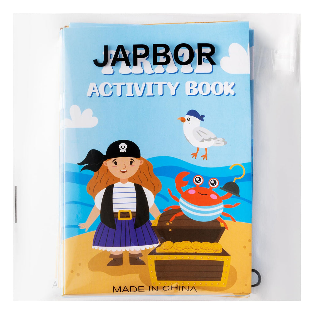 JAPBOR 24-Pack Mini Pirate Activity Coloring Books for Kids Party Favors