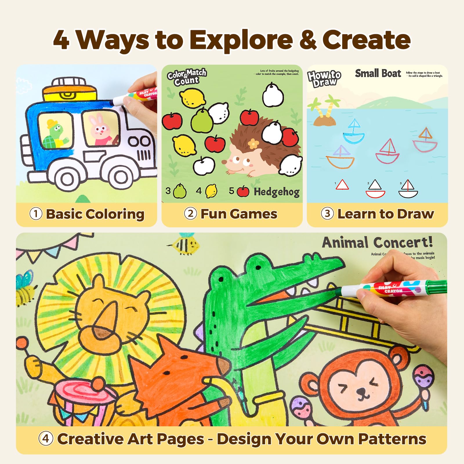 Jar Melo Toddler Coloring Books Ages 2-4: Animals & Vehicles 2-Pack with Stickers and Reward Certificate
