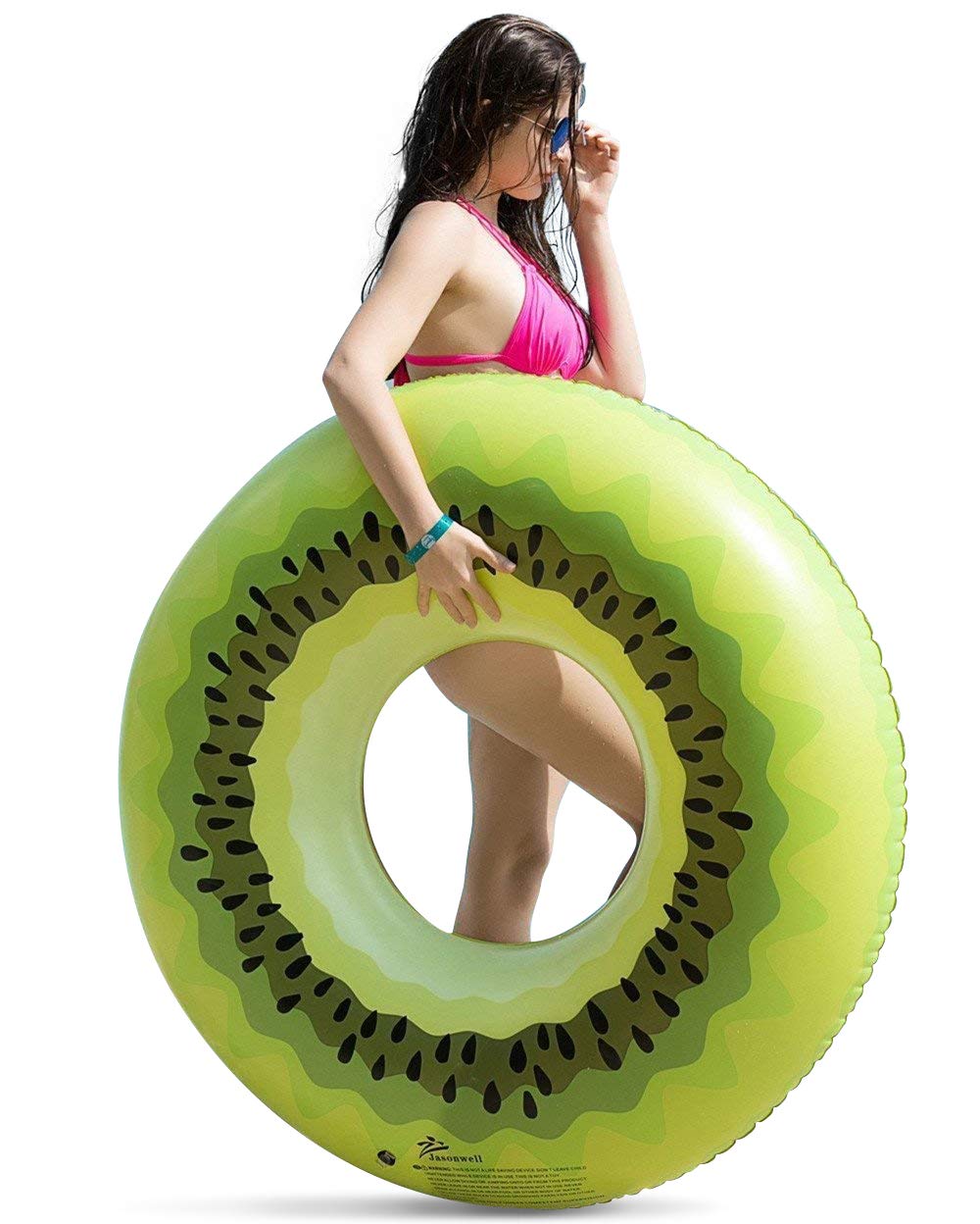 Jasonwell 45-Inch Green Inflatable Pool Float – Large Vinyl Raft for Adults and Kids