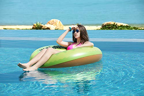Jasonwell 45-Inch Green Inflatable Pool Float – Large Vinyl Raft for Adults and Kids