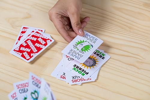 JAX Rock Paper Scissors Card Game (Bilingual) – Fast Card Version of the Classic, Ages 4+