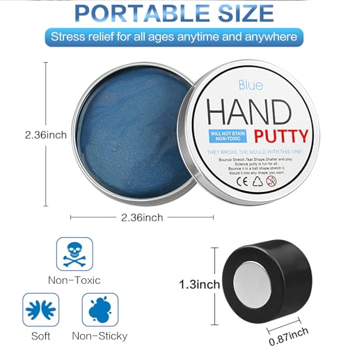 JAYEE Blue Magnetic Slime Putty – Larger Magnet, Nontoxic Silicone Stress Relief Toy for Kids & Adults