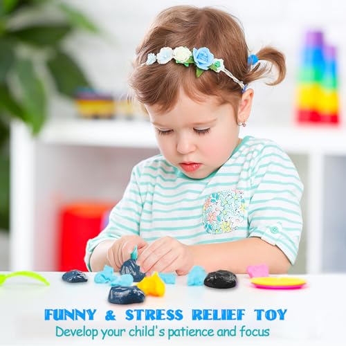 JAYEE Blue Magnetic Slime Putty – Larger Magnet, Nontoxic Silicone Stress Relief Toy for Kids & Adults