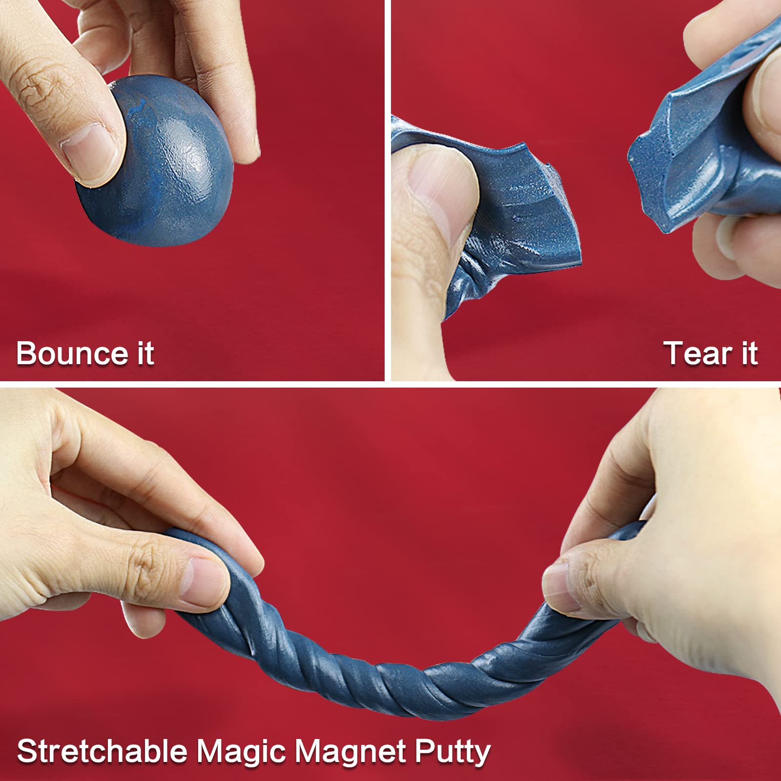 JAYEE Blue Magnetic Slime Putty – Larger Magnet, Nontoxic Silicone Stress Relief Toy for Kids & Adults