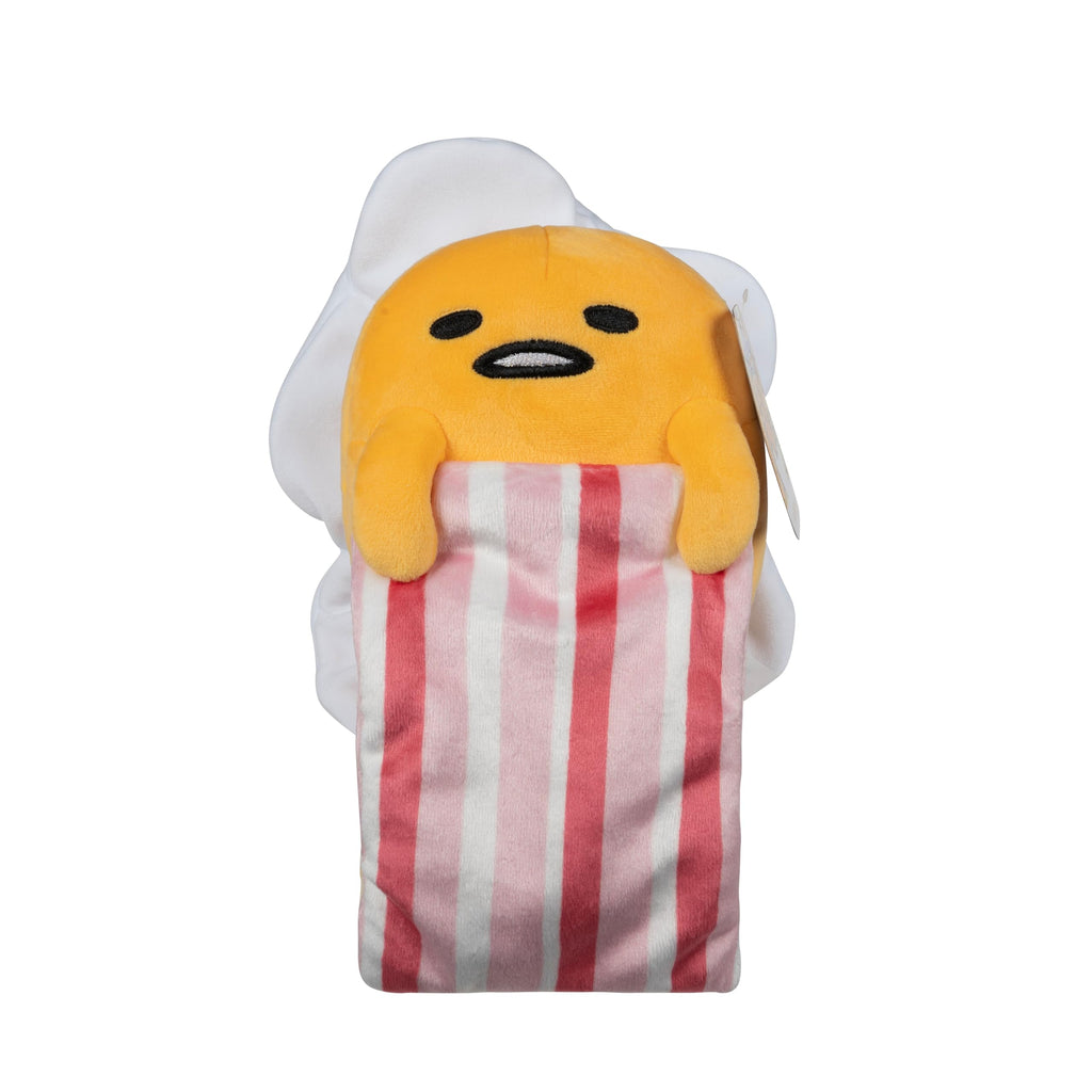 Jazwares 8-Inch Gudetama Squishy Plush with Bacon Blanket – Officially Licensed Sanrio Plush Toy