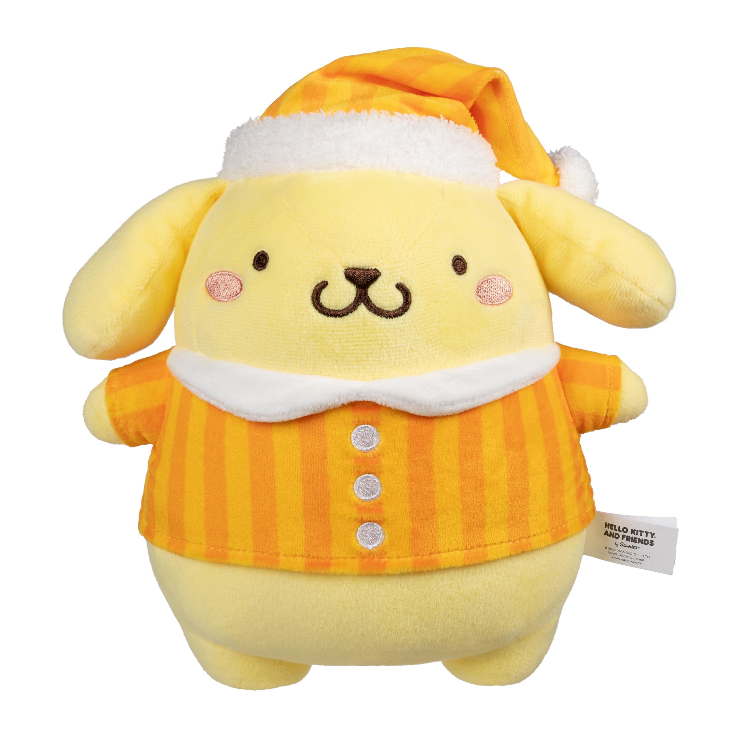 Jazwares 8-Inch Pompompurin Pajama Party Plush – Officially Licensed Sanrio Plush Toy for Ages 6+