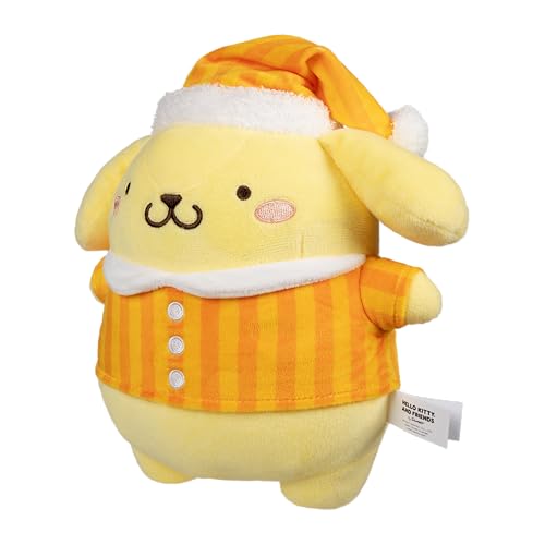 Jazwares 8-Inch Pompompurin Pajama Party Plush – Officially Licensed Sanrio Plush Toy for Ages 6+