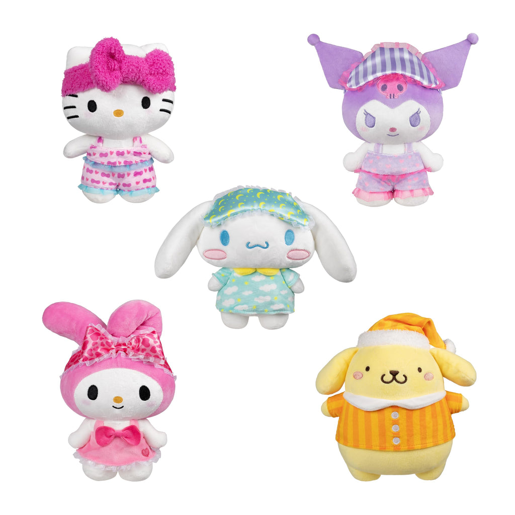 Jazwares 8-Inch Pompompurin Pajama Party Plush – Officially Licensed Sanrio Plush Toy for Ages 6+