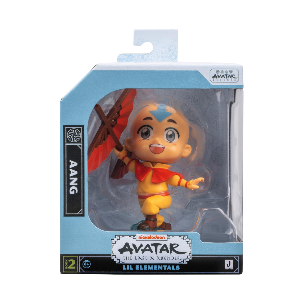 Jazwares Avatar Aang 4-Inch Kawaii Mini Figure with Dynamic Pose and Display Base