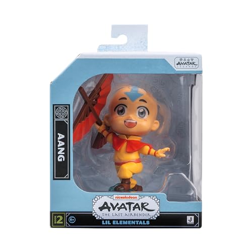Jazwares Avatar Aang 4-Inch Kawaii Mini Figure with Dynamic Pose and Display Base