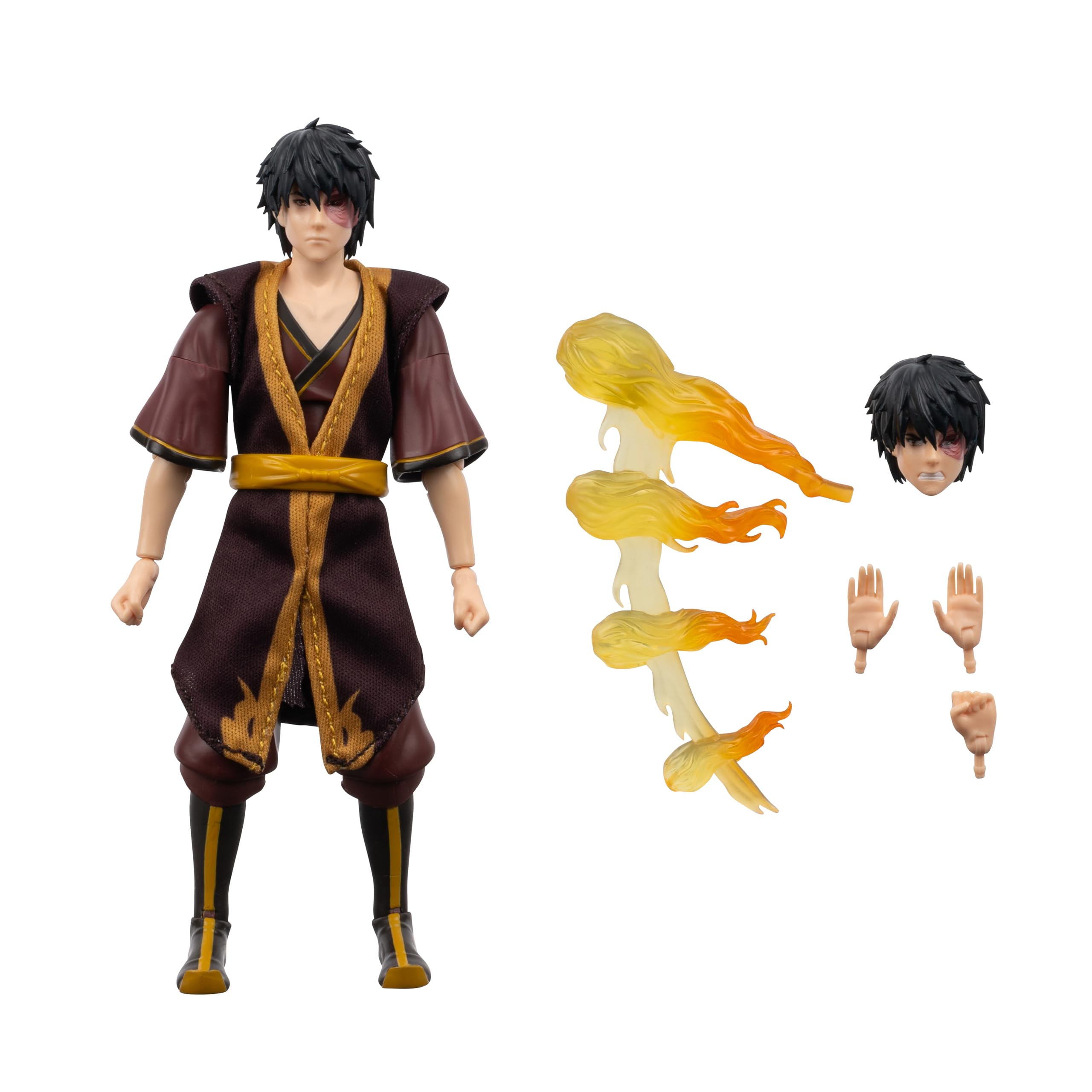 Jazwares Avatar: The Last Airbender Zuko (Book Three) 6.5-Inch Action Figure with Fire Bending Effect and Alternate Faceplate