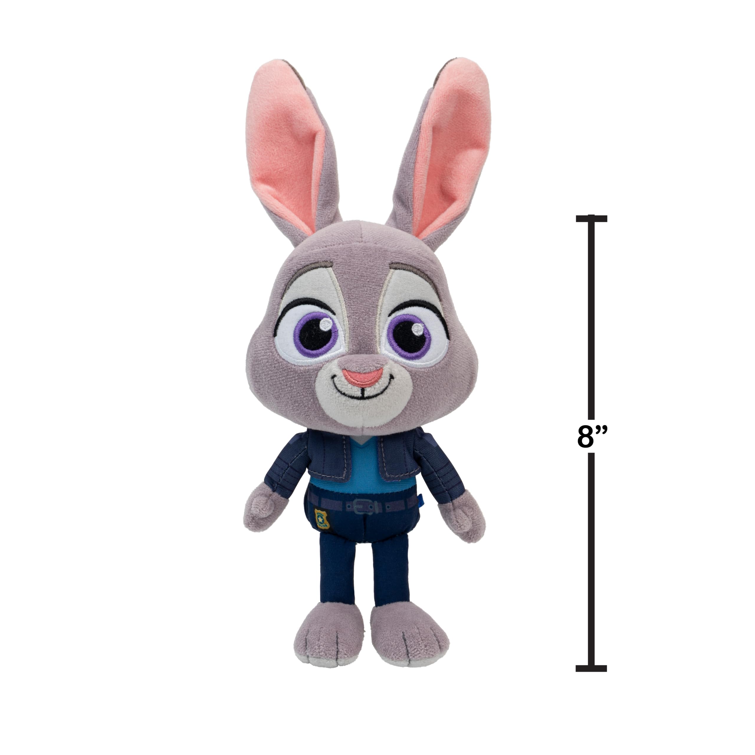 Jazwares Disney Zootopia 2 8-Inch Plush Judy Hopps - Ultra-Soft Stuffed Animal for Kids 3+