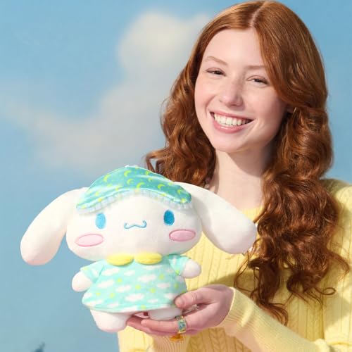 Jazwares Hello Kitty and Friends 8-Inch Cinnamoroll Pajama Party Plush – Officially Licensed Sanrio Plush Toy for Ages 6+