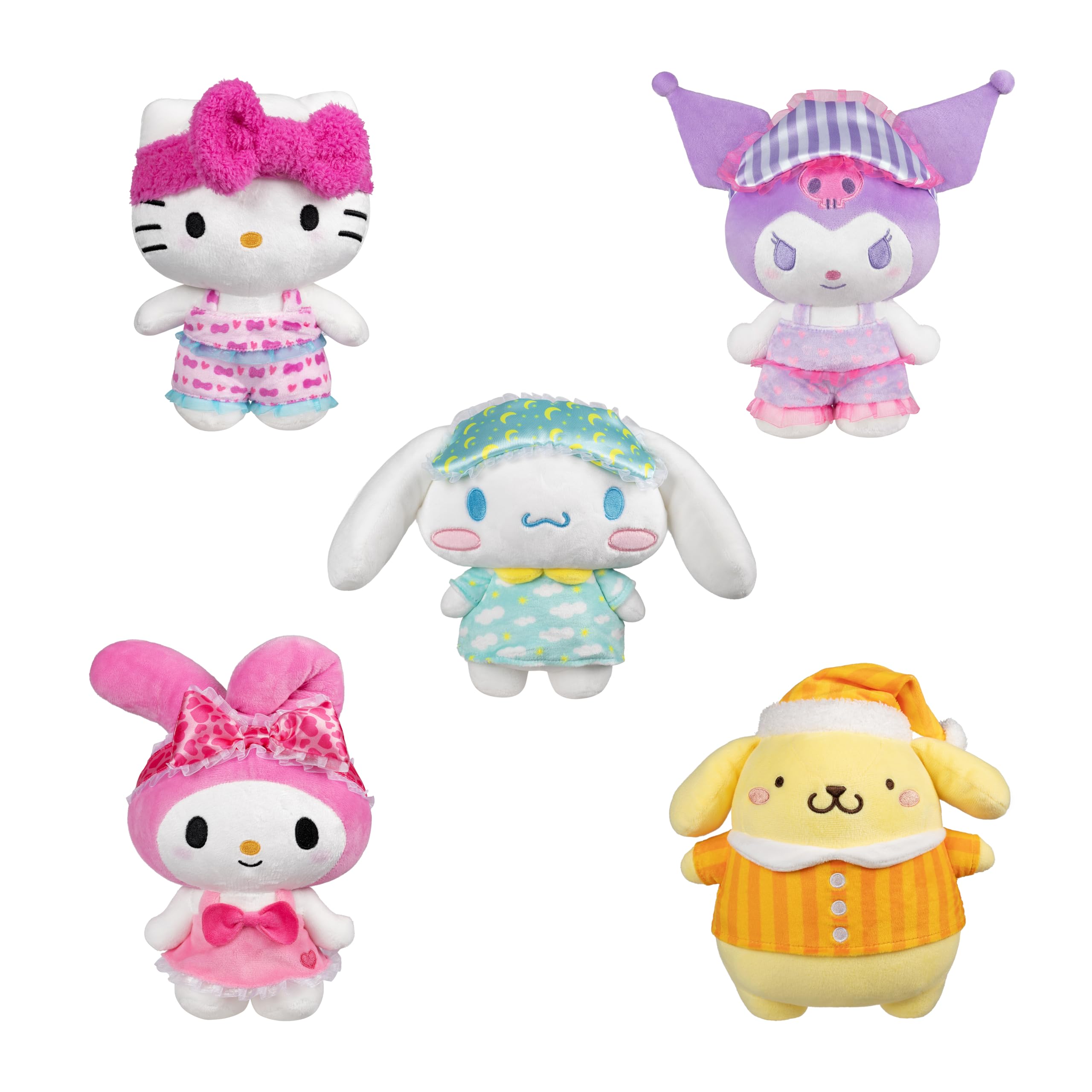 Jazwares Hello Kitty and Friends 8-Inch Cinnamoroll Pajama Party Plush – Officially Licensed Sanrio Plush Toy for Ages 6+