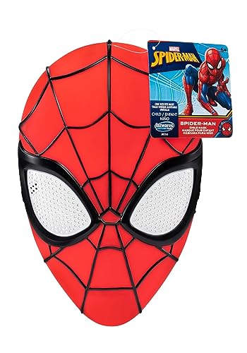 Jazwares Marvel Youth Spider-Man 3D Plastic Mask with Elastic Strap – Standard Size
